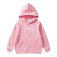 thumbnail image 3 of shqvo Girls Valentin Hoodede Sweatshirts Oversized Pink Bow Graphic Sweatshirts Spring Long Sleeve Crewneck Cute Pullover Tops Valentines Day Gifts for Kids, 3 of 7