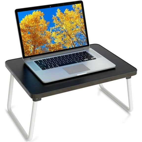 Lap Desks Laptop Tray for Bed or Couch,Portable Breakfast Serving Tray with Folding Legs,Foldable & Lightweight Mini Table, Laptop Stand for Working, Reading and Writing,White