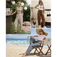 thumbnail image 3 of REDESS Pants for Women Wide Leg Apricot Linen Pants Summer Casual Flowy Pants with Pocket,XS-XL, 3 of 5