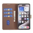 thumbnail image 3 of for iPhone 15 Wallet Flip Case, Luxury Premium PU Leather Card Slots Strong Magnetic Closure Kickstand RFID Blocking Phone Case Cover for iPhone 15 - Brown, 3 of 8