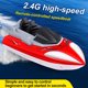 thumbnail image 1 of Barco de carreras RC de 2,4 GHz, barcos RC rápidos de alta velocidad para adultos y niños (rojo), 1 of 6