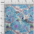thumbnail image 1 of oneOone Silk Tabby Baby Blue Fabric Leaves & Lotus Floral Fabric For Sewing Printed Craft Fabric By The Yard 42 Inch Wide, 1 of 4