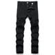 thumbnail image 2 of Pantalones vaqueros largos para hombre, vaqueros rotos, con cremallera, rectos, lavados, elásticos, tendencia para exteriores, pantalones vaqueros para hombre., 2 of 9