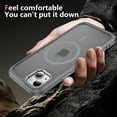 thumbnail image 3 of Dteck Magnetic Case for iPhone 14 & iPhone 13 6.1 Inch Compatible with MagSafe & Magnetic Car Phone Mount, Slim Translucent Matte Shockproof with Anti-Fingerprint Phone Case,Gray, 3 of 8