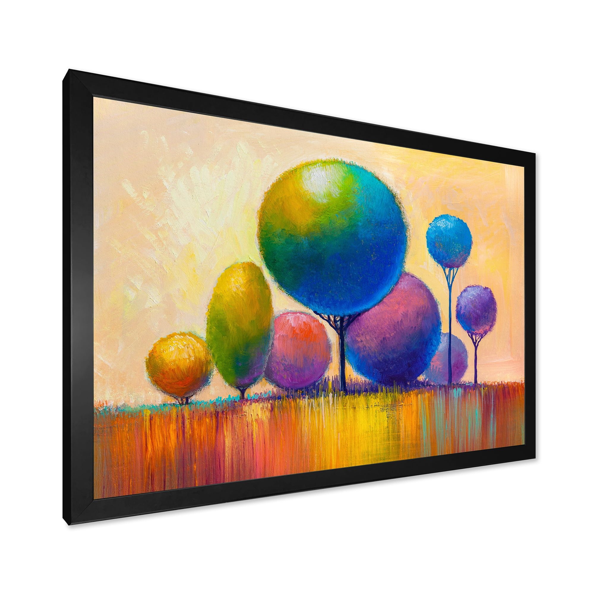 Designart 'Ornamental Colourful Trees VIII' Modern Framed Art Print