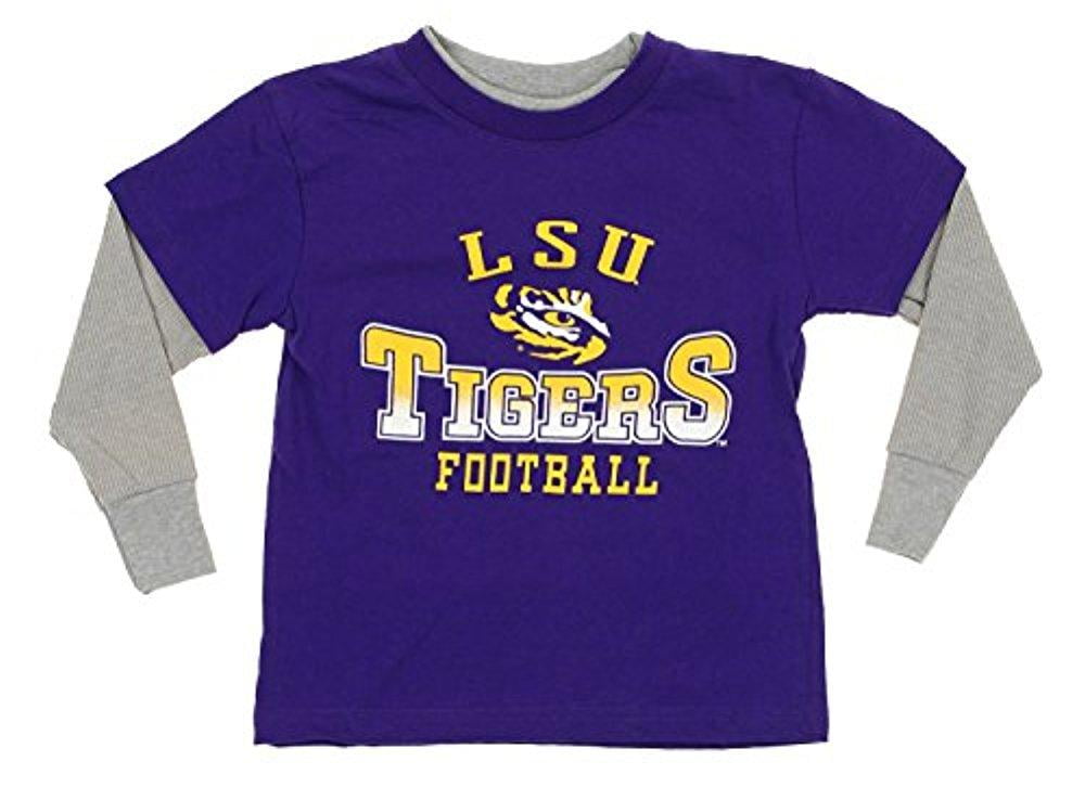 NCAA Kids LSU Tigers Faux Layer Long Sleeve Tee by Outerstuff