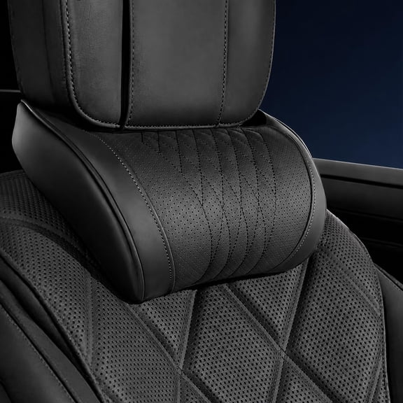Universal Memory Foam Car Headrest Neck Pillows, High Density Memory Foam Provides Ergonomic Neck Support, Adjustable Strap Ensures a Secure Fit