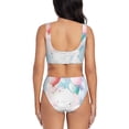 thumbnail image 3 of Wukai Cute Elephant Women's Bikini Set Two Piece,wimsuit High Waisted V Neck Twist Front Adjustable Spaghetti Straps Bathing Suit-Medium, 3 of 7
