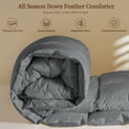thumbnail image 5 of Teler Goose Feather Down Comforter Queen Size, Soft Feather Down Duvet Insert with Corner Tabs All Season Bed Comforter(90"x90",Dark Gray), 5 of 8