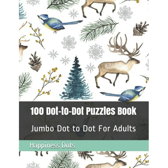 Beautiful Flowers, Landscapes, Butterfli 100 Dot-to-Dot Puzzles Book: Jumbo Dot to Dot For Adults, Book 1, (Paperback)