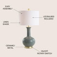 thumbnail image 4 of JONATHAN Y Brussels 27" Contemporary Transitional Ceramic/Metal LED Table Lamp, Gray/Brass, JYL6208B, 4 of 7
