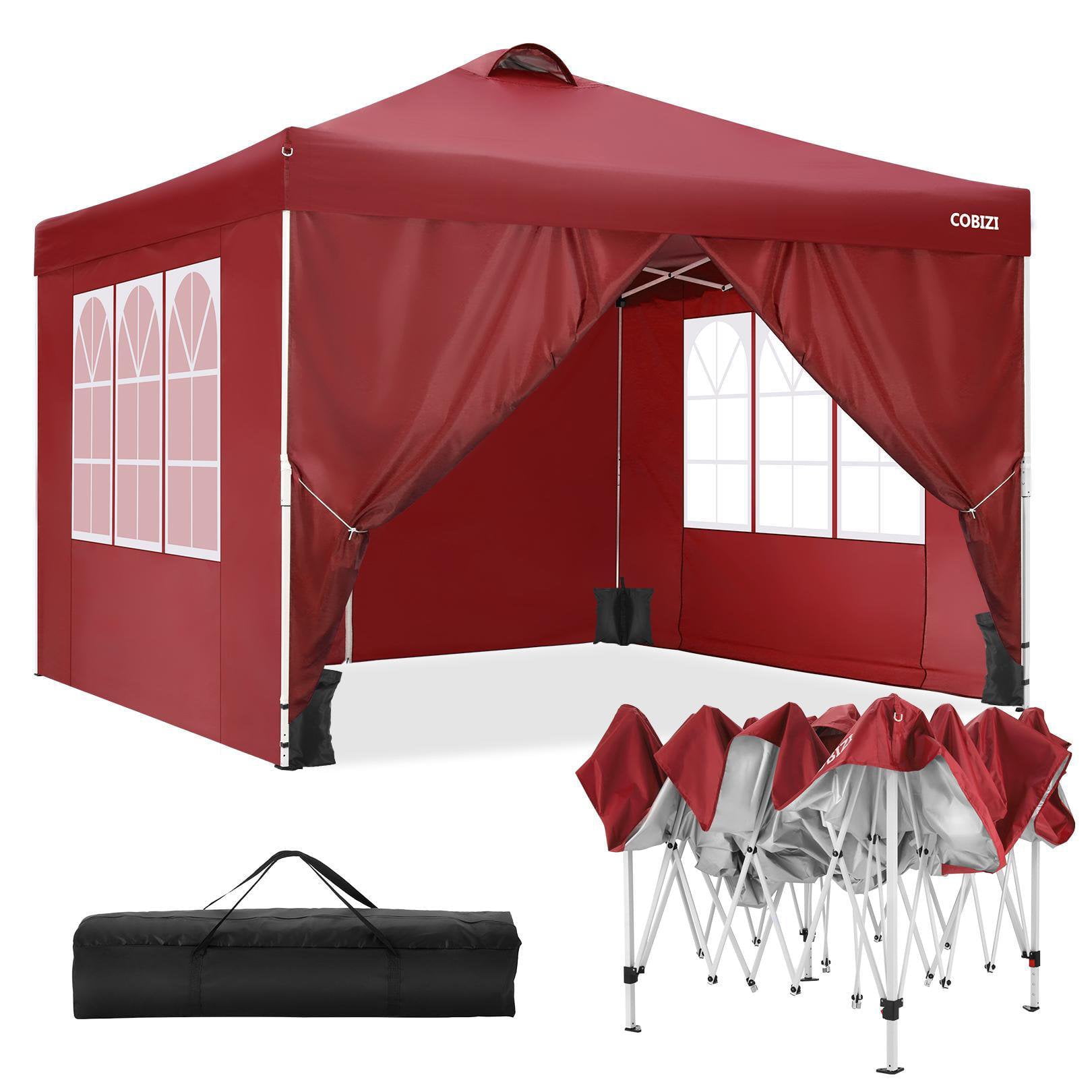 10' x 10' Straight Leg Pop-up Canopy Tent Easy One Person Setup