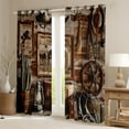 thumbnail image 2 of Manfei Teens Western Cowboy Cowgirl Black Out Curtains,Rustic Farmhouse Curtains Pack of 2 (42x63 Each),Retro Vintage Bedroom Curtains,Lightweight Room Decor, 2 of 6