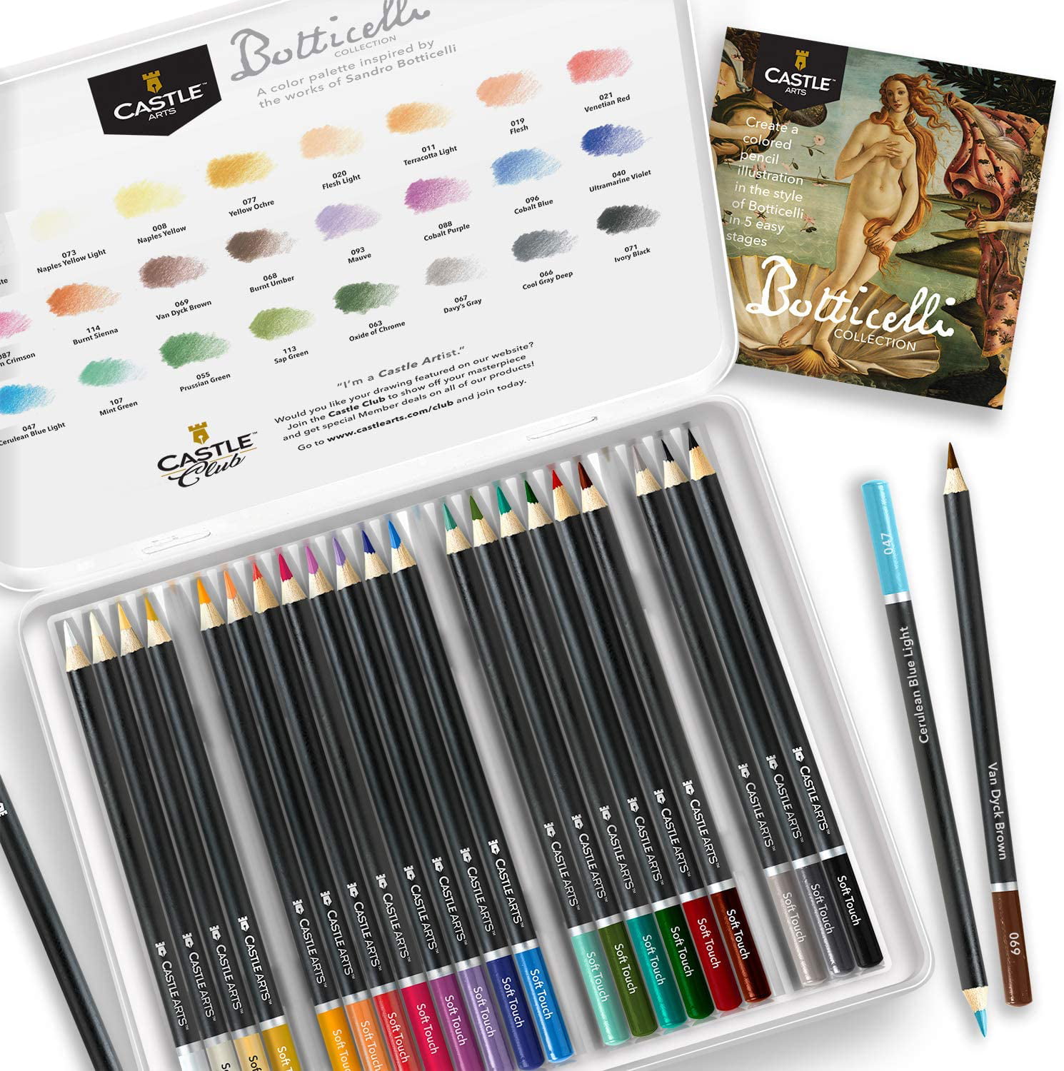 Castle Art Supplies 24 Piece Botanical Colored Pencils Set and Sketchbook  Artist Bundle並行輸入