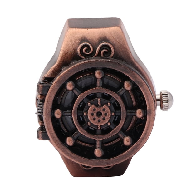 Reloj de anillo, reloj de anillo de dedo Flip Flip Up Cover Ring Watch Reloj de anillo de dedo Rendimiento sólido