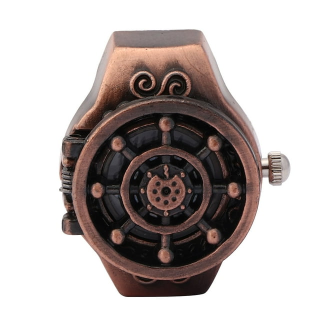 Reloj de anillo, reloj de anillo de dedo Flip Flip Up Cover Ring Watch Reloj de anillo de dedo Rendimiento sólido