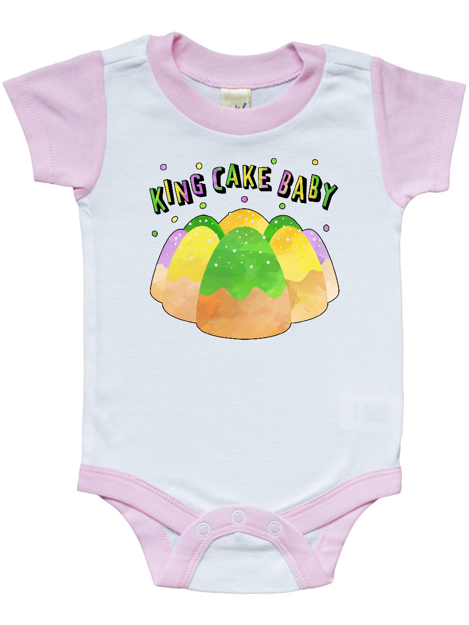 mardi gras baby in cake