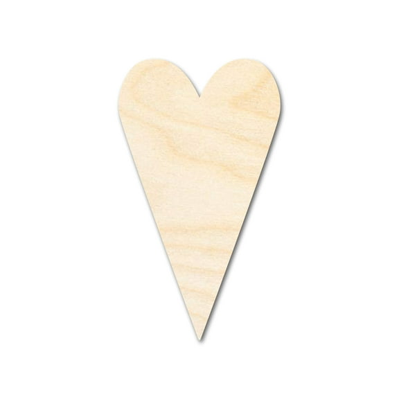 Bigger Better | Unfinished Wood Tall Classic Heart Shape | DIY Craft Cutout | 36" / 1/4"