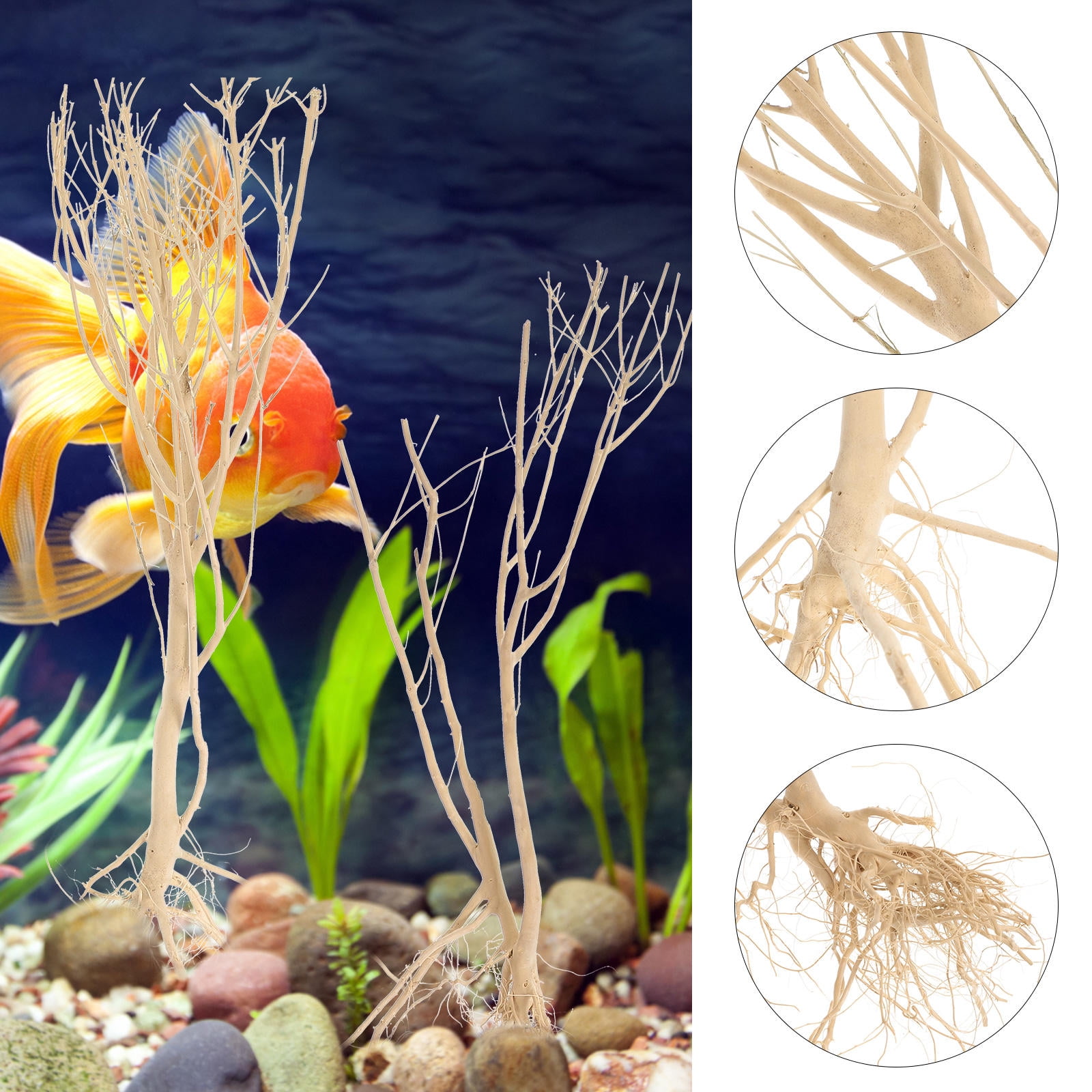 COMPUKAS Natural Wood Twig Aquarium Decoration Set, 14.96 x 7.09 x 7.09 inches, Perfect for Fish Landscaping