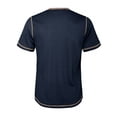 thumbnail image 3 of Fangasis Mens T Shirts Crew Neck Summer Tops Button Placket T-shirt Men Fashion Blouse Loose Fit Work Pullover Royal Blue XL, 3 of 6