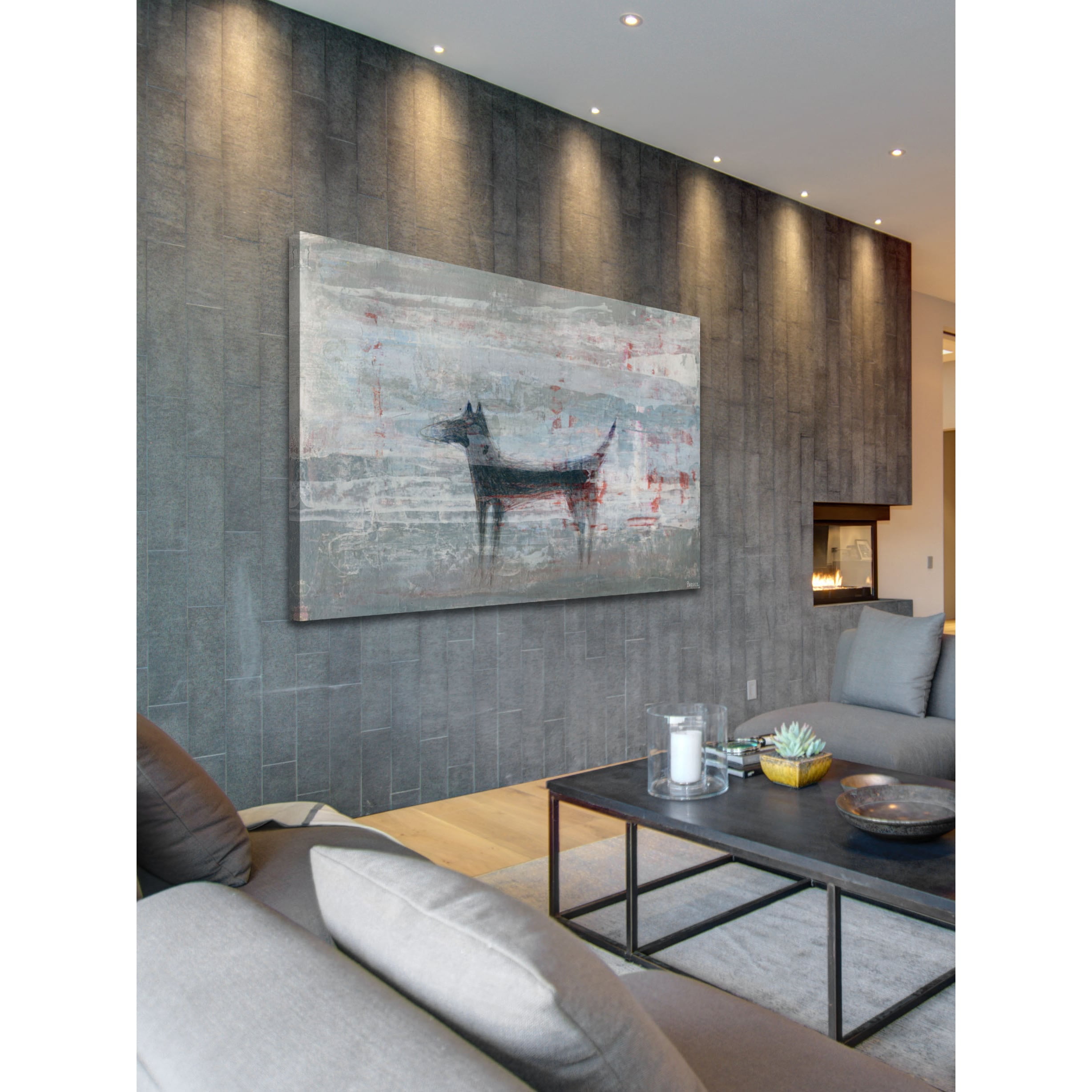 Parvez Taj Dark Dog' Painting Print on Wrapped Canvas 45 x 30