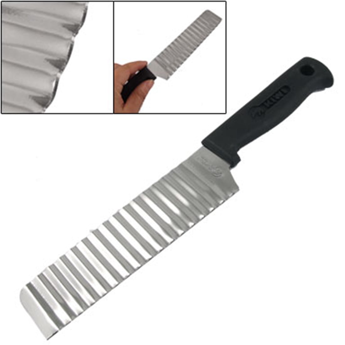 Unique Bargains Kitchen Stainless Steel French Fries Potato Carrot Wavy Crinkle Cutter