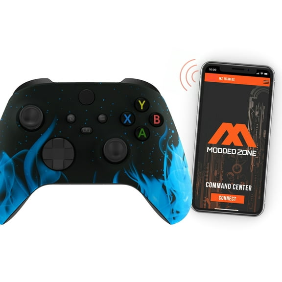 "Blue Fire" Xbox One X SMART Custom Rapid Fire Modded Controller.FPS mods. COD Warzone