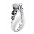 thumbnail image 2 of PalmBeach Jewelry Cushion-Cut Simulated Birthstone Butterfly and Scroll Ring in Antiqued Sterling Silver, 2 of 4