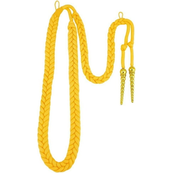 Polyester Staff Lanyard Shoulder Cord with Plastic Cone Charms Gold 990x15~20mm