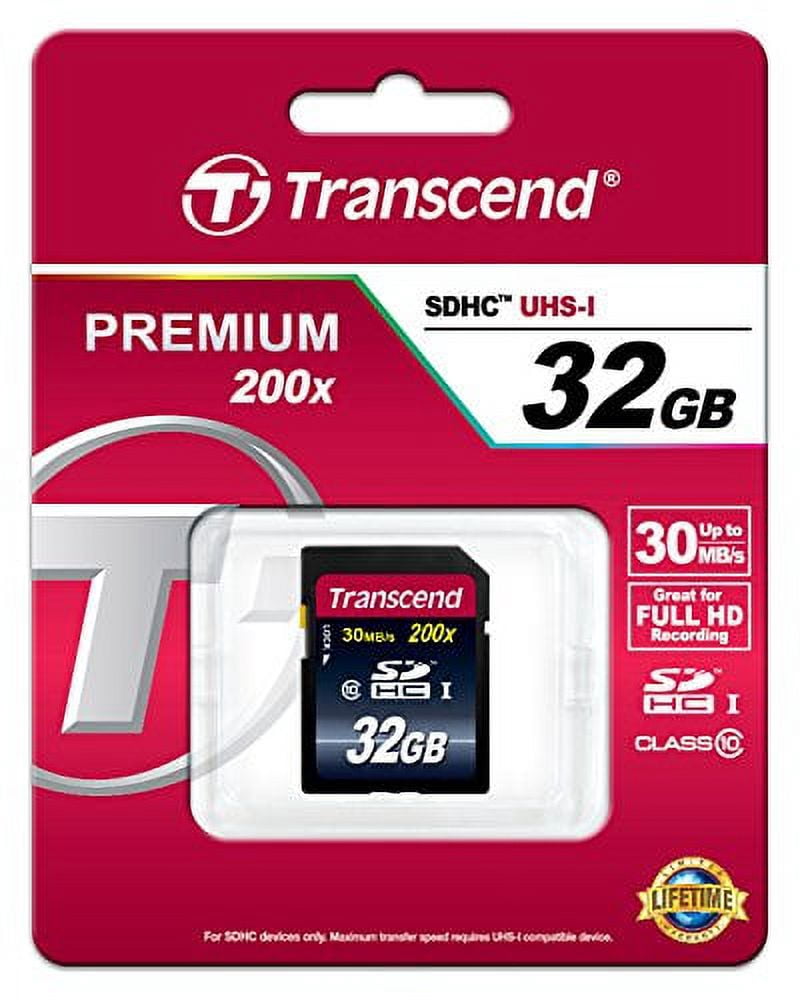transcend 32gb sdhc class 10 flash memory card up to 30mb/s (ts32gsdhc10)