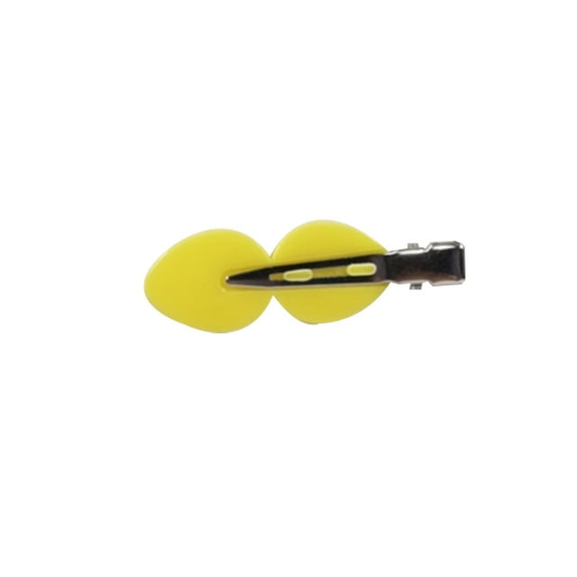 2Pcs Non-trace Épingles à Cheveux Matériau Robuste Simple Charmant Coiffeuse Clip Style à la Mode pour Bébé Femmes Filles Dame Deux Amour Jaune