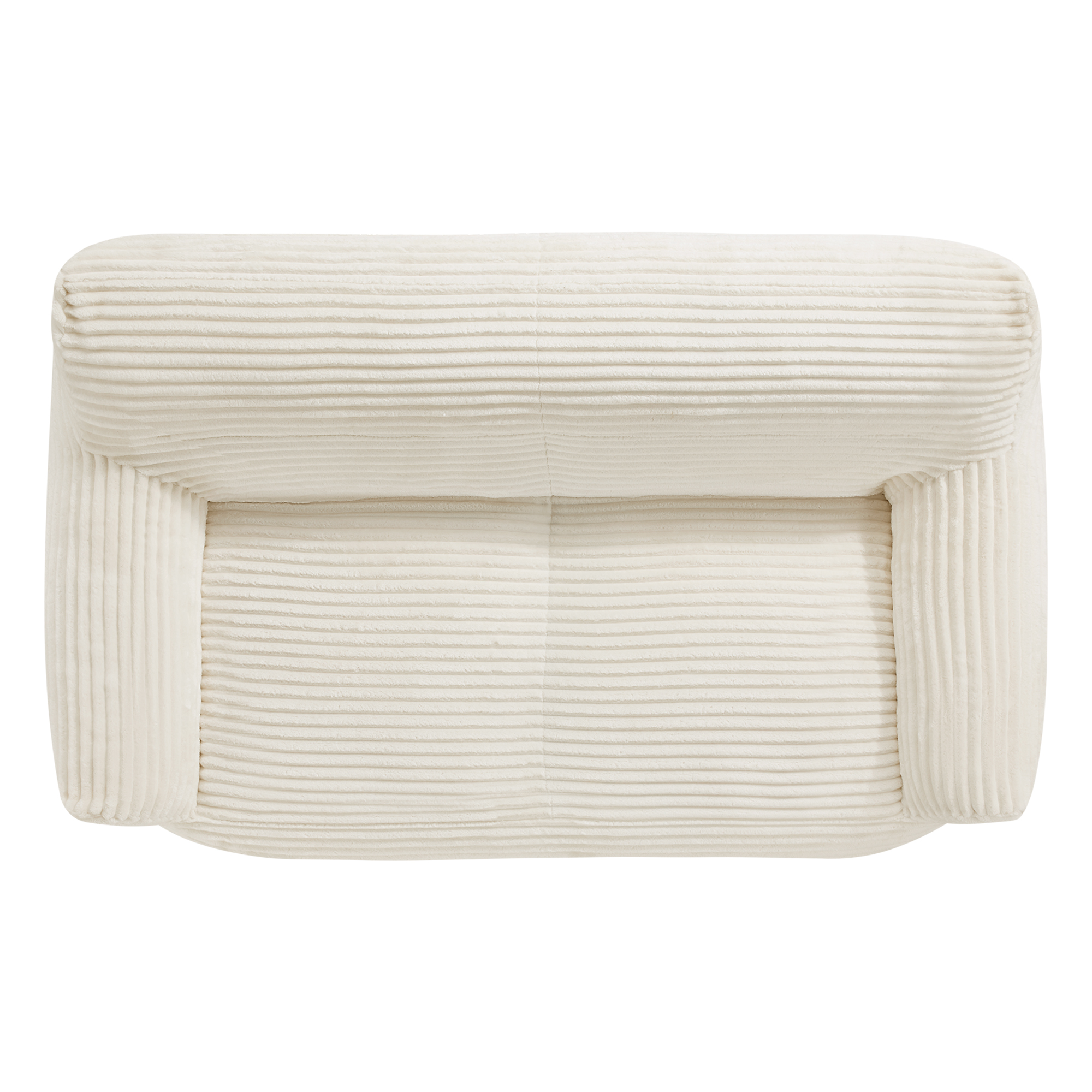Spruce & Spring Ultra-Plush Fleece Lazy Sofa with Pillow & Blanket, Cozy Bean Bag Loveseat for Living Room & Bedroom, Ivory