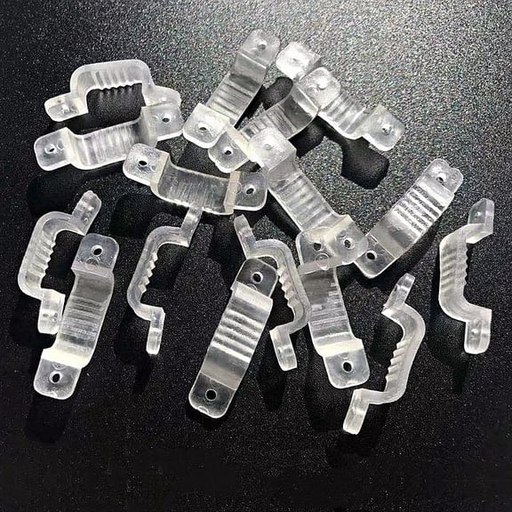 100x LED Tape Strip Mounting Brackets 12mm Holder Hard Plastic Rigid for SMD5050