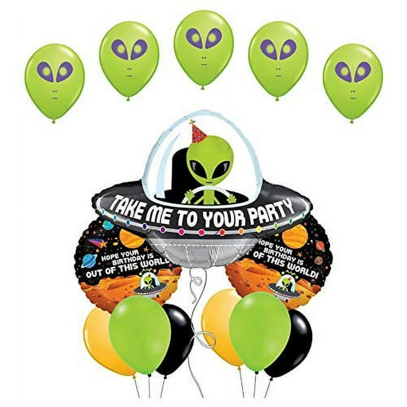 Space Alien Birthday Party Supplies Balloon Bouquet Decorations