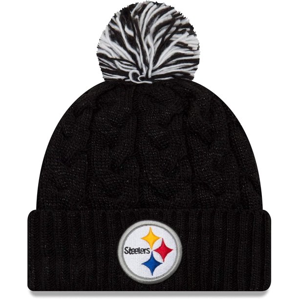 Gorro New Era, oficial de la NFL, de los Pittsburgh Steelers, negro