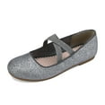 thumbnail image 1 of Dream Pairs Girls Fashion Ballerina Dress Shoes Mary Jane Flats ANGIE-2 PEWTER Size 7, 1 of 5