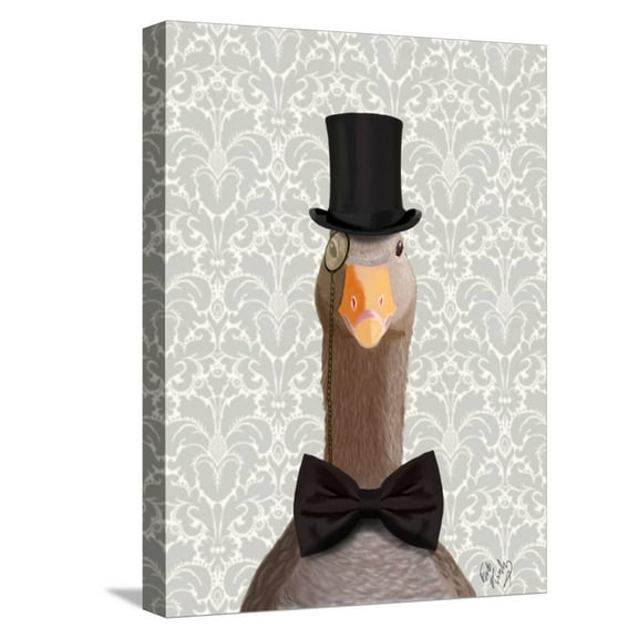 Art.com Distinguished Goose Stretched Canvas Print Wall Art by Fab Funky, 12" x 16"