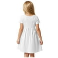 thumbnail image 3 of Gubotare Girls Dresses Little Girls Girl 2025 Summer Boho Sun Dress Ruffled Pockets Dresses Size 4-5T (White,4-5 Years), 3 of 9