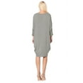 thumbnail image 4 of Women's Elegant Plus Size Loose Fit Dress Side Draped Dolman Sleeve Midi, 4 of 4