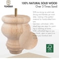 thumbnail image 4 of 3 inch / 8cm Wooden Furniture Legs, Tchosuz Pack of 4 Unfinished Solid Wood Turned DIY Replacement Bun Feet with M8 Hanger Bolts & T-Nuts or Sofa Couch Cabinet Recliner Ottoman Riser, 4 of 6