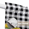 thumbnail image 2 of Sunflower Kitchen Window Curtains, Swag Curtains Valance for Bedroom Living Room Bathroom, Black White Check Country Yellow Floral Rod Pocket Window Treatment Curtain Block Drapes 2 Panels 36"x63", 2 of 9