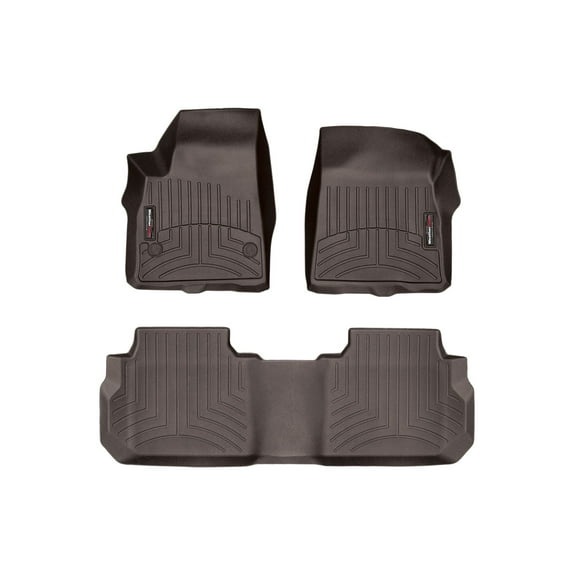 WeatherTech Custom Fit FloorLiners compatible with 2020-2025 Cadillac XT6 - 1st & 2nd Row, Cocoa