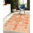 thumbnail image 4 of Geometric Decorative Rug, Tribal Hand Drawn Vintage Aztec Background in Vector Illustration Print, Quality Carpet for Bedroom Dorm and Living Room, 6 Sizes, Peach White, by Ambesonne, 4 of 4