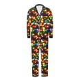 thumbnail image 4 of qolati Christmas Family Matching Pajamas Silk Satin Long Sleeve Button Down Sleepwear Sleep Pants Holiday Pjs Loungewear Set Xmas Printed Festival Party Family Christmas Pajamas Matching Sets, 4 of 9