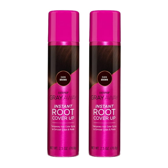 Gray Away EVERPRO Vaporisateur Instantané pour Retoucher les Racines 2.5oz - Brun Foncé 2 Pack