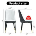 thumbnail image 4 of Hassch Modern PU Leather Dining Chairs Set of 2, with Curved Contour, Thick Cushioned Seat, and Sturdy Metal Legs for Home, Office, or Kitchen (White+Dark Gray), 4 of 7