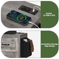 thumbnail image 3 of Uforic 6 Drawers Double Dresser with Power Outlets, MDF Chest of Drawers Storage Cabinet, Gray, 3 of 8
