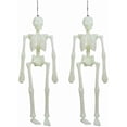 thumbnail image 2 of 16 Inch Plastic Glow In The Dark Hanging Halloween Skeletons Scary (Pack of 2), 2 of 2