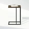 thumbnail image 5 of Furinno C-Shaped Side Table, End Table for Couch, Sofa & Bed with Metal Frame, Columbia Walnut, 5 of 6