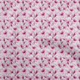 thumbnail image 1 of oneOone Tissu Polyester Spandex Rose Fuchsia Matériel de Robe Florale Tissu Imprimé Tissu au Mètre 56 Pouces de Large, 1 of 4